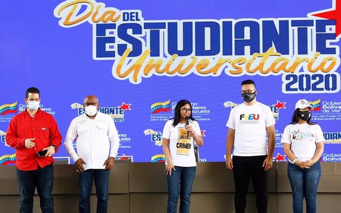 La vicepresidenta de Venezuela, Delcy Rodríguez, en un acto.