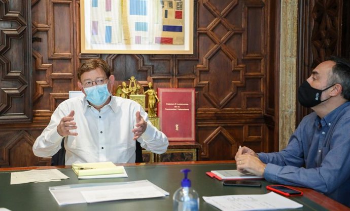 Reunión de Puig con el director general de Coordinación de la Acción del Gobierno y responsable de la Oficina Valenciana para la Recuperación, Juan Angel Poyatos