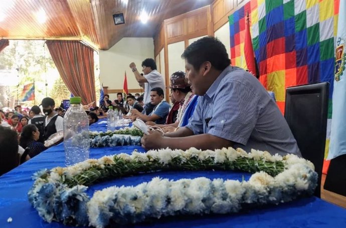 Ampliado Nacional del Movimiento Al Socialismo (MAS) con Evo Morales en Cochabambla, Bolivia