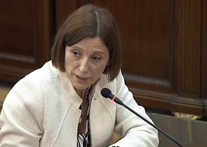 L'expresidenta del Parlament Carme Forcadell declara al Suprem durant el judici al procés.