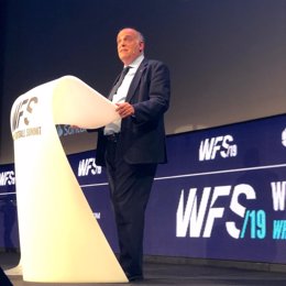 El presidente de LaLiga, Javier Tebas, en World Football Summit 2019