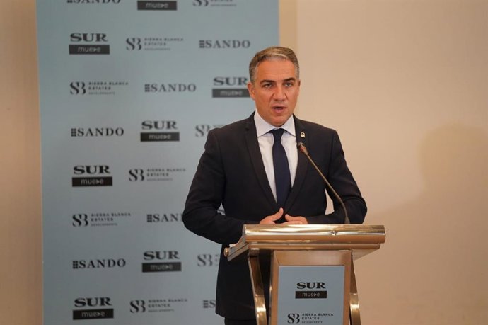 Elías Bendodo en un acto en Marbella (Málaga)