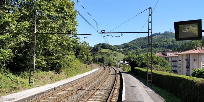 Vías de tren en la red de cercanías de Gipuzkoa