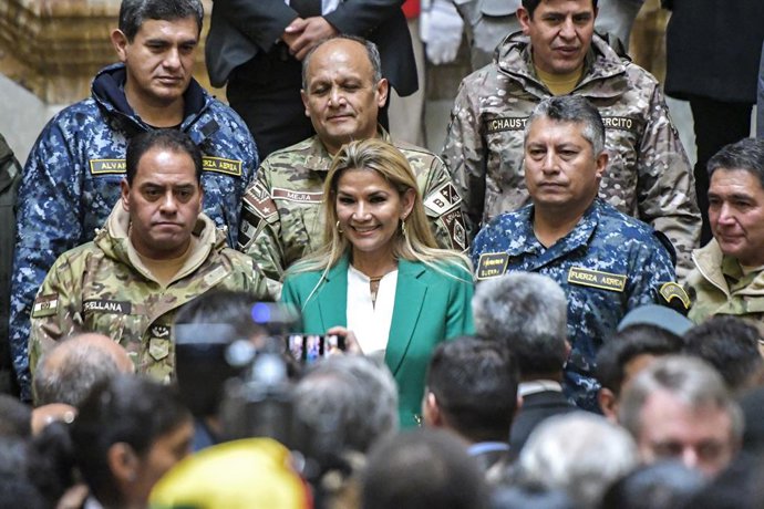 La presidenta interina de Bolivia, Jeanine Añez.
