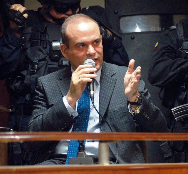 El exparamilitar colombiano Salvatore Mancuso durante una audiencia judicial.