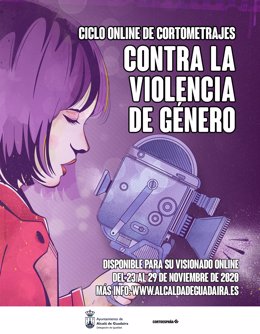 Cartel contra la violencia de genero en Alcala de Guadaira (Sevilla).
