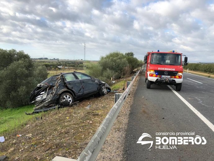 Accidente de tráfico en la A-49 a la altura de Gibraleón (Huelva).