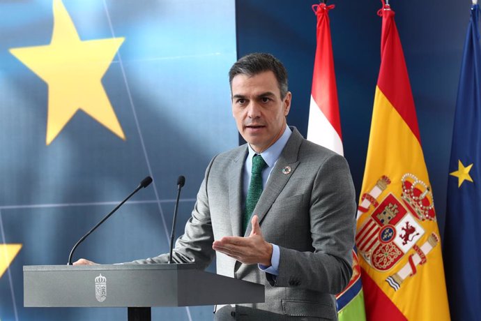 El president del Govern, Pedro Sánchez, intervé en l'acte de presentació del Pla de Recuperació, Transformació i Resilincia de l'Economia Espanyola, en Agoncillo, La Rioja, (Espanya), a 20 de novembre de 2020.