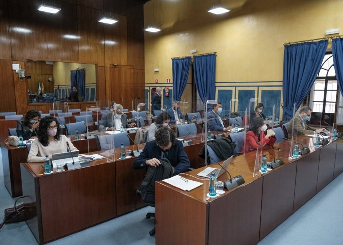 Imagen de este martes de la Comisión de Hacienda del Parlamento de Andalucía.