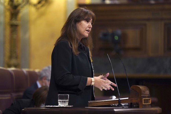 La portaveu de JxCat al Congrés, Laura Borrás, intervé durant una sessió plenria al Congrés dels Diputats. 