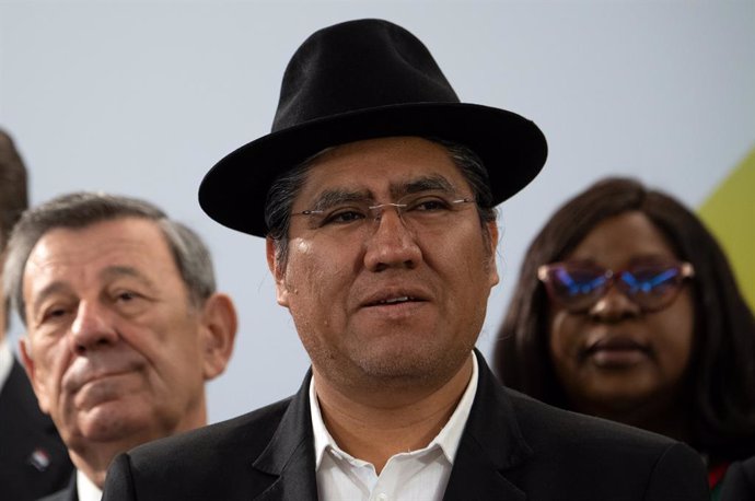 28 May 2019, Berlin: Bolivia's Foreign Minister Diego Pary Rodriguez, is pictured before the opening of the Latin America and Caribbean Conference at the German Federal Foreign Office. Photo: Ralf Hirschberger/dpa