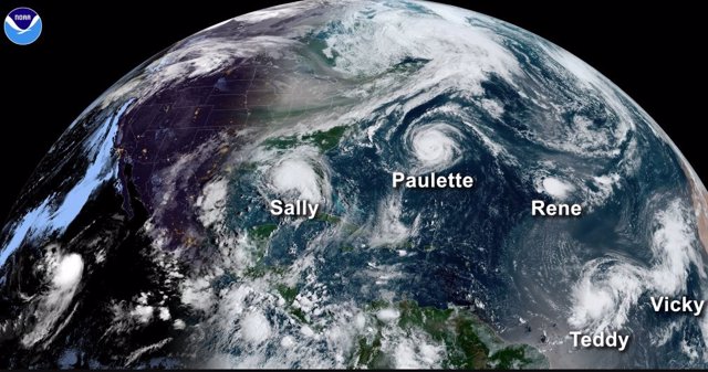 Cinco tormentas con nombre propio llegaron a coincidir sobre el Atlántico este año