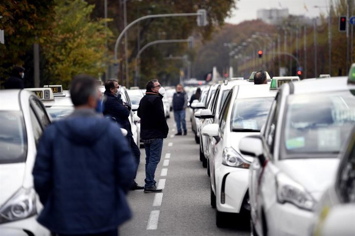 Marcha de taxistas convocada en Madrid