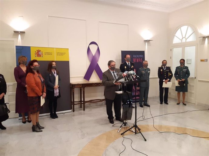 El subdelegado del Gobierno en Málaga, Teófilo Ruiz Municio, en el acto conmemorativo del Día Internacional para la Eliminación de la Violencia contra las Mujeres