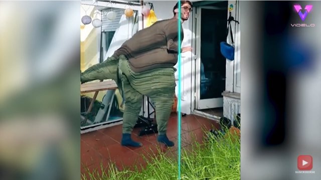 Este hombre se transforma en dinosaurio utilizando el popular filtro del escaneo de TikTok
