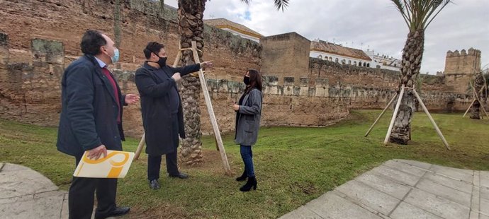 Miembros del PP visitan la muralla de la Macarena