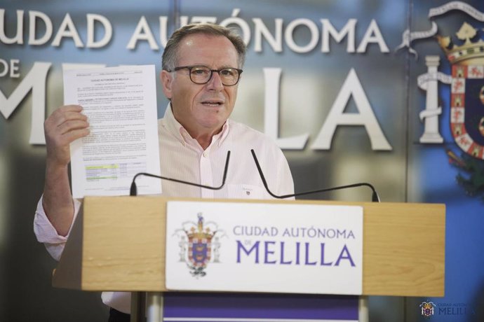 Eduardo de Castro, presidente de Melilla por Cs, en una rueda de prensa