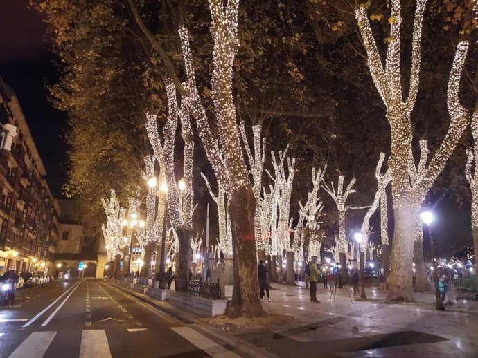 Imagen de iluminación navideña en Bilbao