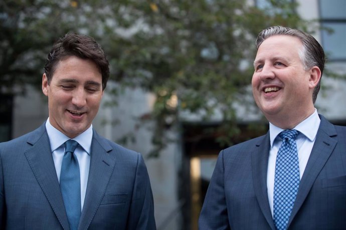 El primer ministro de Canadá, Justin Trudeau, y el alcalde de la ciudad de Vancouver, Kennedy Stewart.
