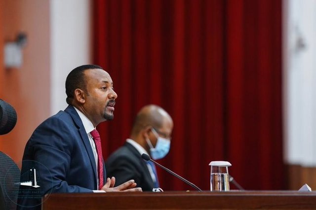 El primer ministre d'Etiòpia, Abiy Ahmed, intervé al Parlament.
