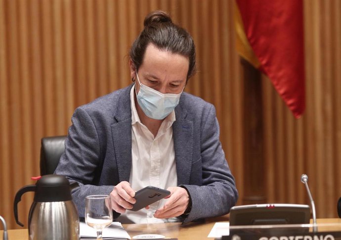 El vicepresidente segundo y líder de Unidas Podemos, Pablo Iglesias, en el Congreso.