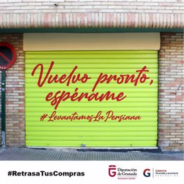 Cartel de la campaña de la Diputación en Granada en redes para apoyar al comercio local