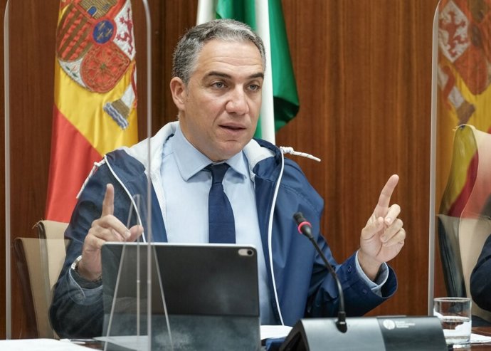 Elías Bendodo, este jueves en el Parlamento