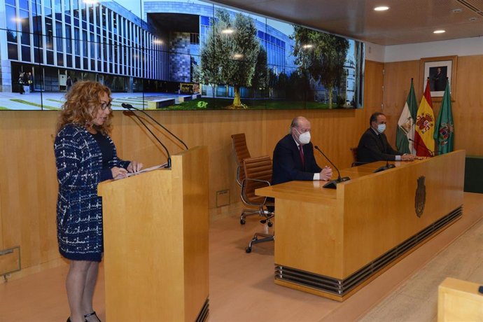 Lectura del manifiesto en el salón de plenos