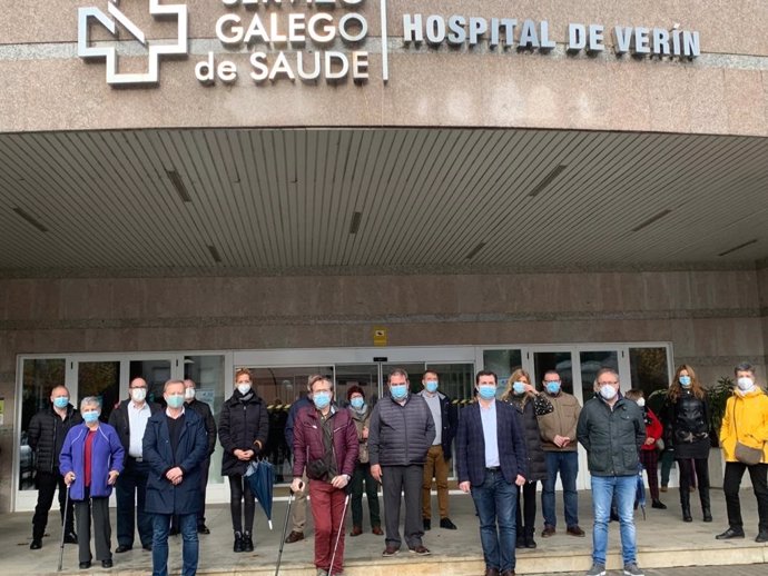 El secretario xeral del PSdeG, Gonzalo Caballero, visita el hospital de Verín (Ourense)