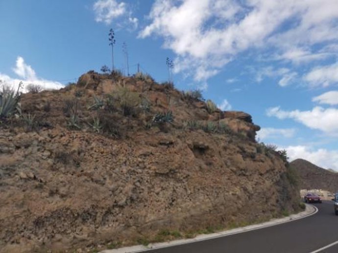 Talud en la carretera de Los Campitos