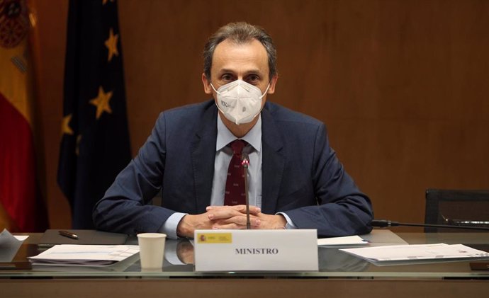 El ministro de Ciencia e Innovación, Pedro Duque, preside el Consejo de Política Científica, Tecnológica y de Innovación, en la sede del Ministerio, en Madrid, (España), a 26 de noviembre de 2020.