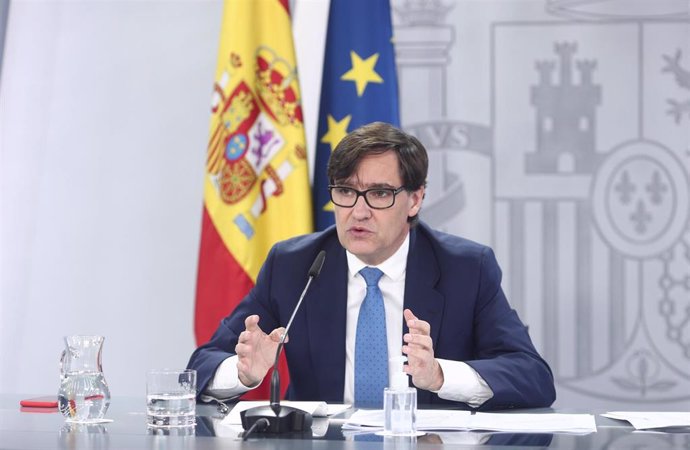 El ministro de Sanidad, Salvador Illa, comparece en rueda de prensa para actualizar información sobre la estrategia de vacunación, en Moncloa, Madrid (España), a 27 de noviembre de 2020.