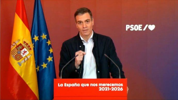 El president del Govern central, Pedro Sánchez, durant l'acte del PSOE 'L'Espanya que ens mereixem 2021-2026'