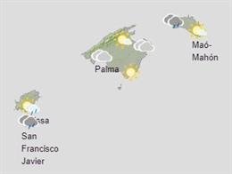 Mapa de la previsión meteorológica para este domingo en el archipiélago.