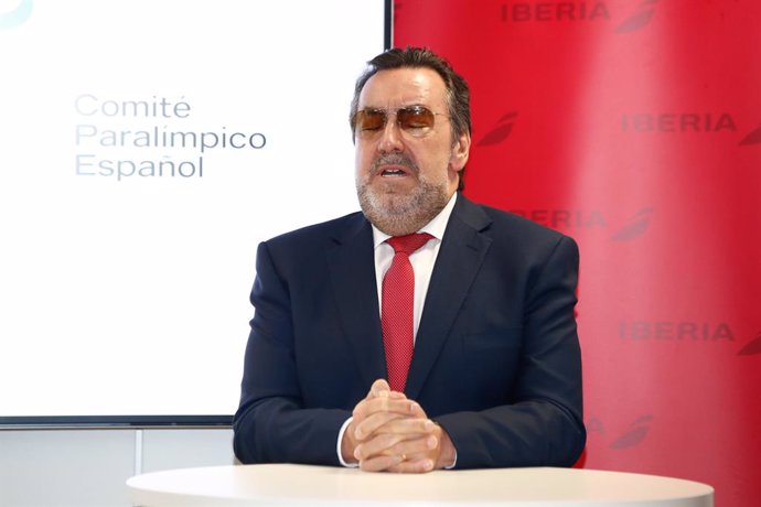 Miguel Carballeda, President of the Spanish Paralympic Committee, during an act of signature of sponsorship between Iberia and the Spanish Paralympic Committee at the offices of Iberia on January 26, 2020 in Madrid, Spain.