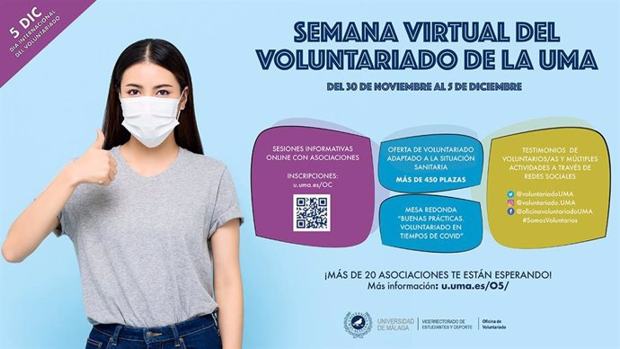 Cartel de la Semana del Voluntariado de la Universidad de Málaga