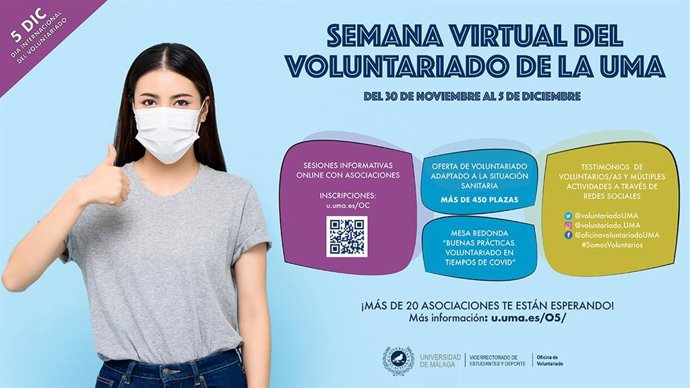 Cartel de la Semana del Voluntariado de la Universidad de Málaga