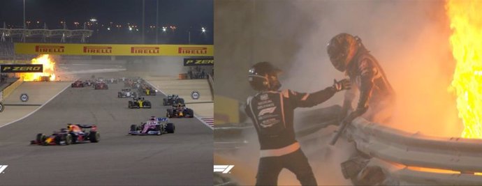 El pilot Romain Grosjean, fora de perill després de sofrir un gravíssim accident al Gran Premi de Bahrain