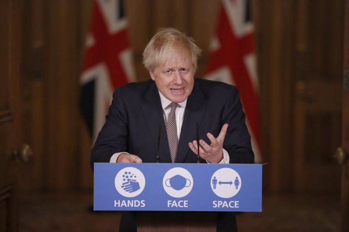 26 November 2020, England, London: British Prime Minister Boris Johnson speaks at a media briefing on coronavirus (COVID-19) updates at Downing Street. Photo: Jamie Lorriman/Daily Telegraph/PA Wire/dpa