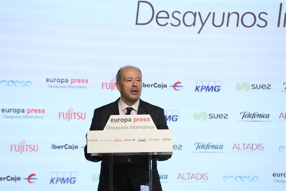 El ministro de Justicia, Juan Carlos Campo, protagoniza un desayuno informativo de Europa Press, en el Auditorio El Beatriz de Madrid (España), a 30 de noviembre de 2020.