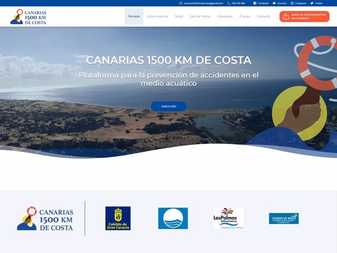 Nueva imagen de la web de la plataforma 'Canarias, 1500 Km de Costa'