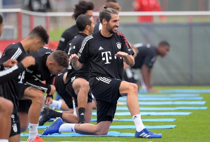 Javi Martínez entrenando con el Bayern