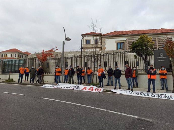 Protesta de trabajadores de Alu Ibérica