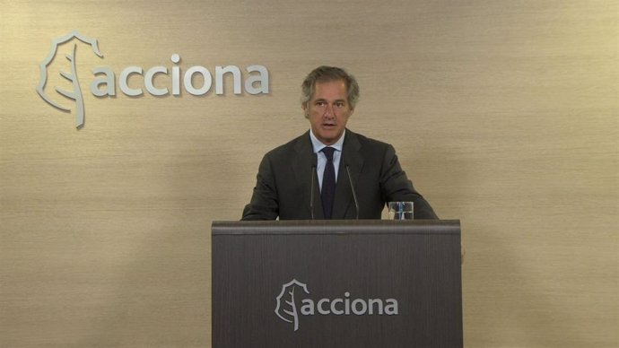 El presidente de Acciona, José Manuel Entrecanales, en su intervención ante la junta de accionistas de 2020, celebrada de forma telemática