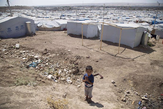 Imagen de archivo de un campo de desplazados internos en Irak.