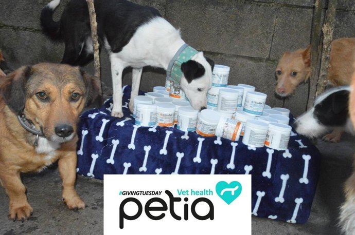 Los animales de la protectora Peixiño reciben el lote de productos
