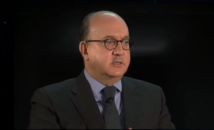 El presidente de la Asociación Española de Banca (AEB), José María Roldán, en el XXVII Encuentro del Sector Financiero organizado por Deloitte, 'ABC' y Sociedad de Tasación.