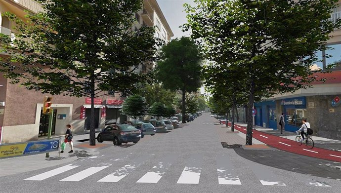 Imagen de cómo quedarán las modificaciones realizadas en la calle General Ricardo Ortega de Palma.