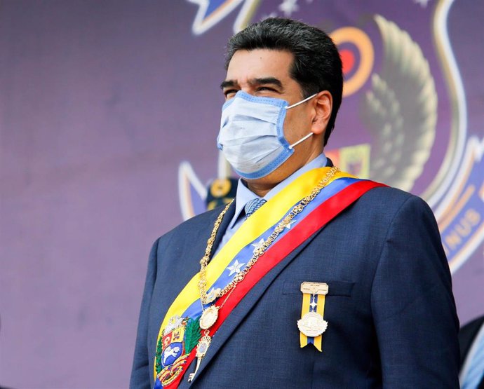 El presidente de Venezuela, Nicolás Maduro, con mascarilla en plena pandemia de coronavirus. 