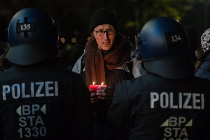 Imagen de archivo de una protesta contra las medidas anticoronavirus en Alemania.